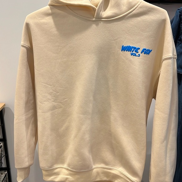 Fox Sweaters - Fox Cream Zip Up Sweater with Blue Logo